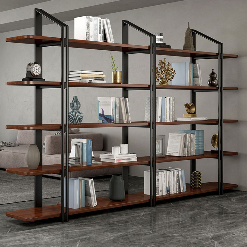 Wooden Etagere Bookcase Contemporary Natural Open Back Bookshelf