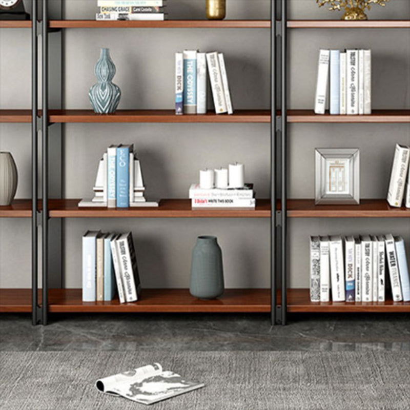 Wooden Etagere Bookcase Contemporary Natural Open Back Bookshelf