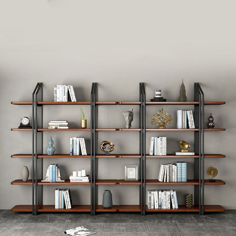 Wooden Etagere Bookcase Contemporary Natural Open Back Bookshelf