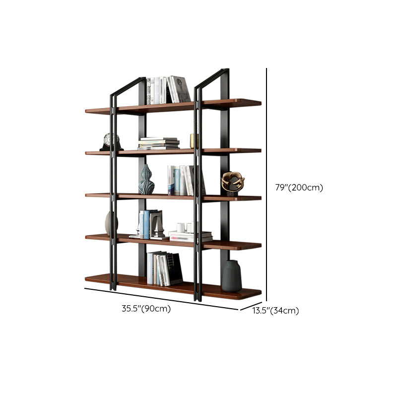 Wooden Etagere Bookcase Contemporary Natural Open Back Bookshelf