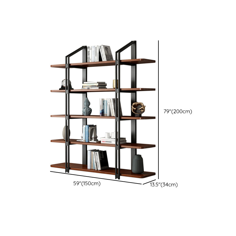 Wooden Etagere Bookcase Contemporary Natural Open Back Bookshelf