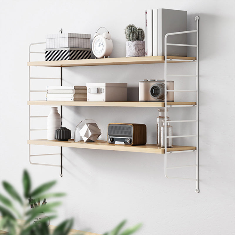 Engineered Wood Bookcase Floating Industrial Closed Back Bookshelf