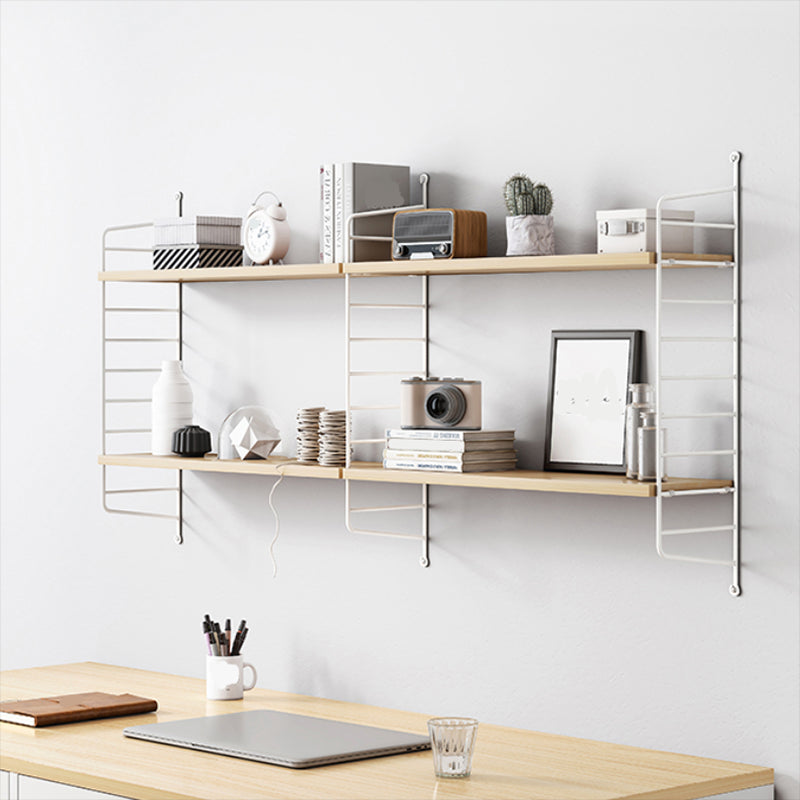Engineered Wood Bookcase Floating Industrial Closed Back Bookshelf