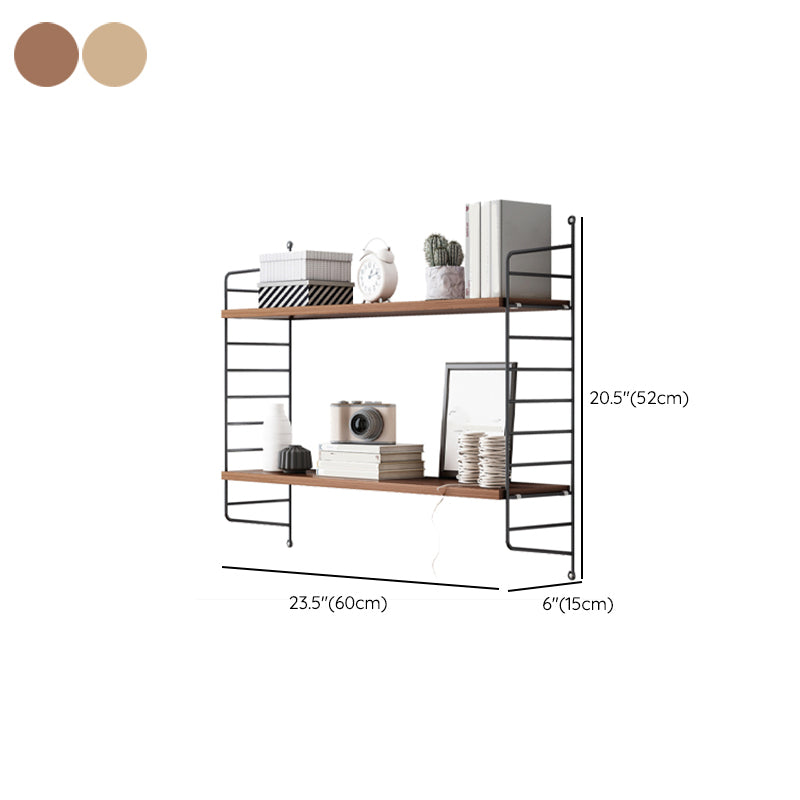Engineered Wood Bookcase Floating Industrial Closed Back Bookshelf