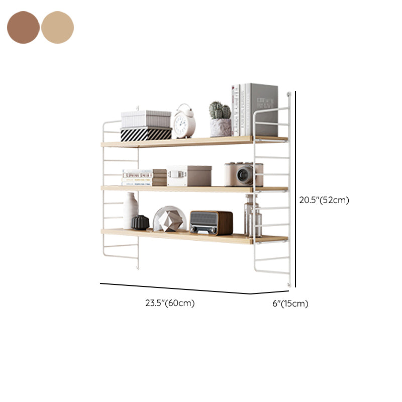 Engineered Wood Bookcase Floating Industrial Closed Back Bookshelf