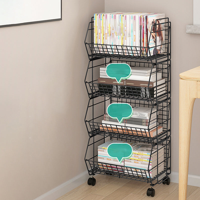 Standard Closed Back Bookcase Metal Industrial Bookshelf with Shelves