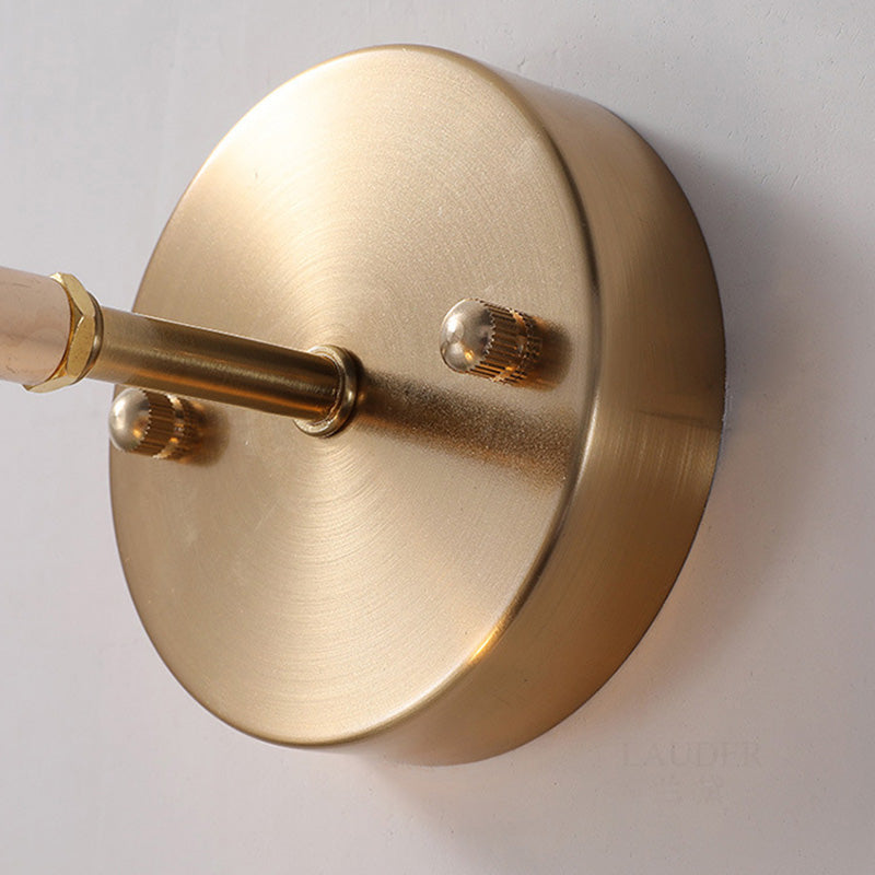 Industrial Style Drum Shade Wall Lamp Glass 1 Light Sconces for Bedroom