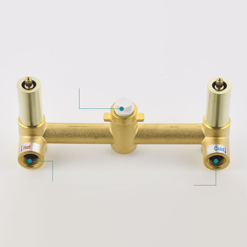 Glam Centerset Faucet Brass Cross Handles 3 Holes Wall Mounted Bathroom Faucet