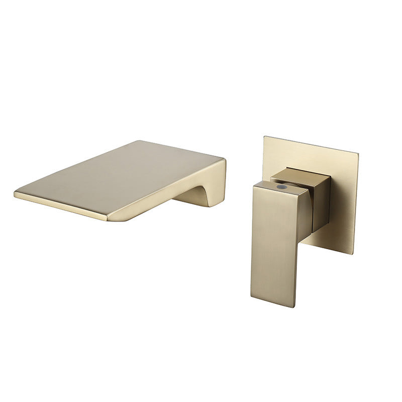 Modern Wall Mounted Bathroom Faucet Copper Single Handle Low Arc Vessel Faucet