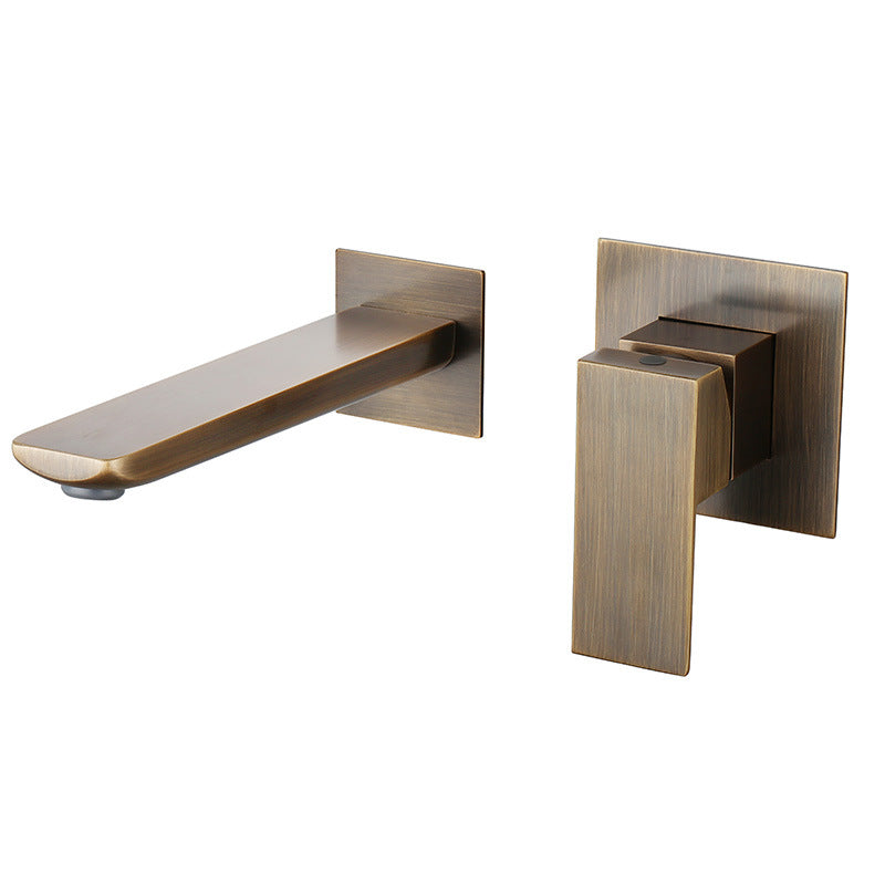 Modern Wall Mounted Bathroom Faucet Copper Low Arc Vessel Faucet for Bathroom
