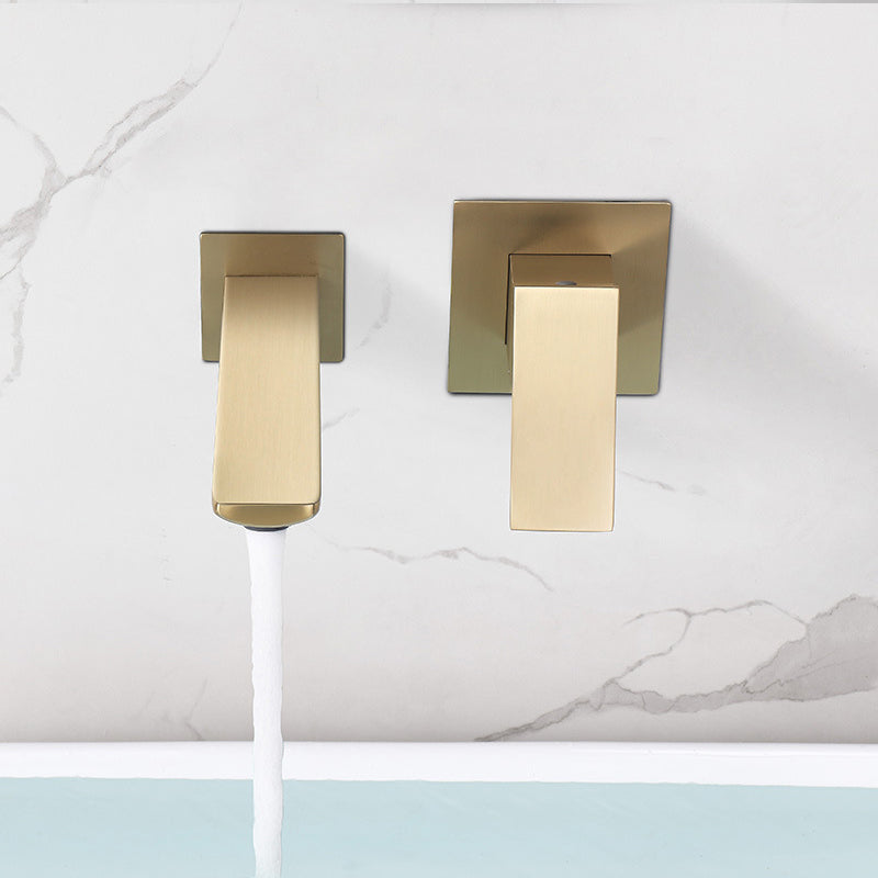 Modern Wall Mounted Bathroom Faucet Copper Low Arc Vessel Faucet for Bathroom