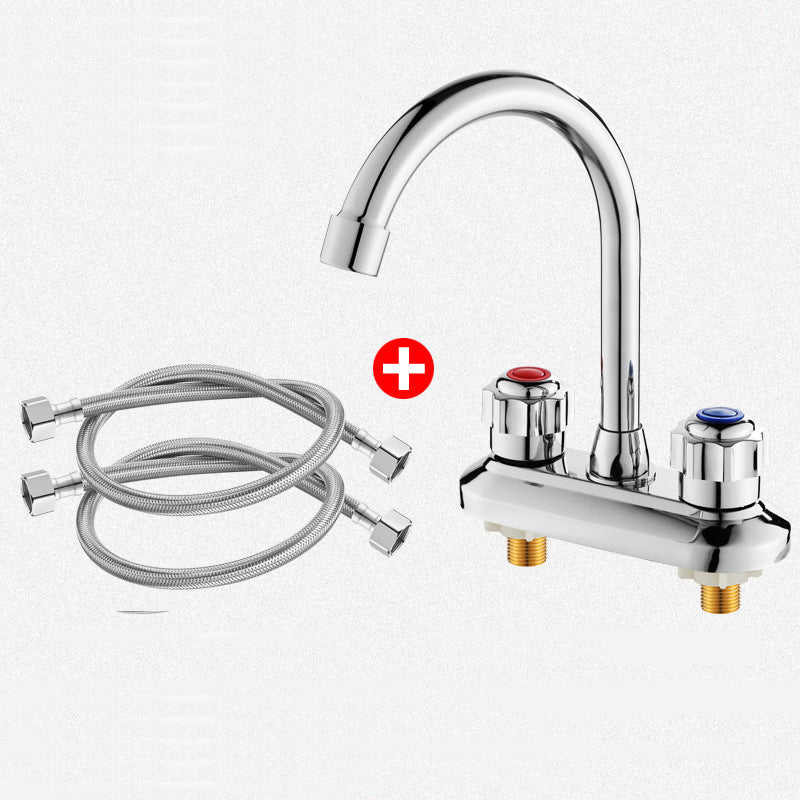 Swivel Spout Circular Faucet Brass Modern Style Bathroom Faucet