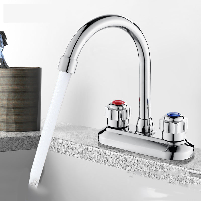 Swivel Spout Circular Faucet Brass Modern Style Bathroom Faucet