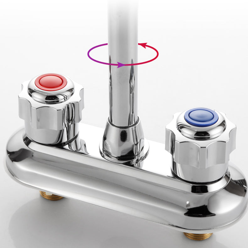 Swivel Spout Circular Faucet Brass Modern Style Bathroom Faucet