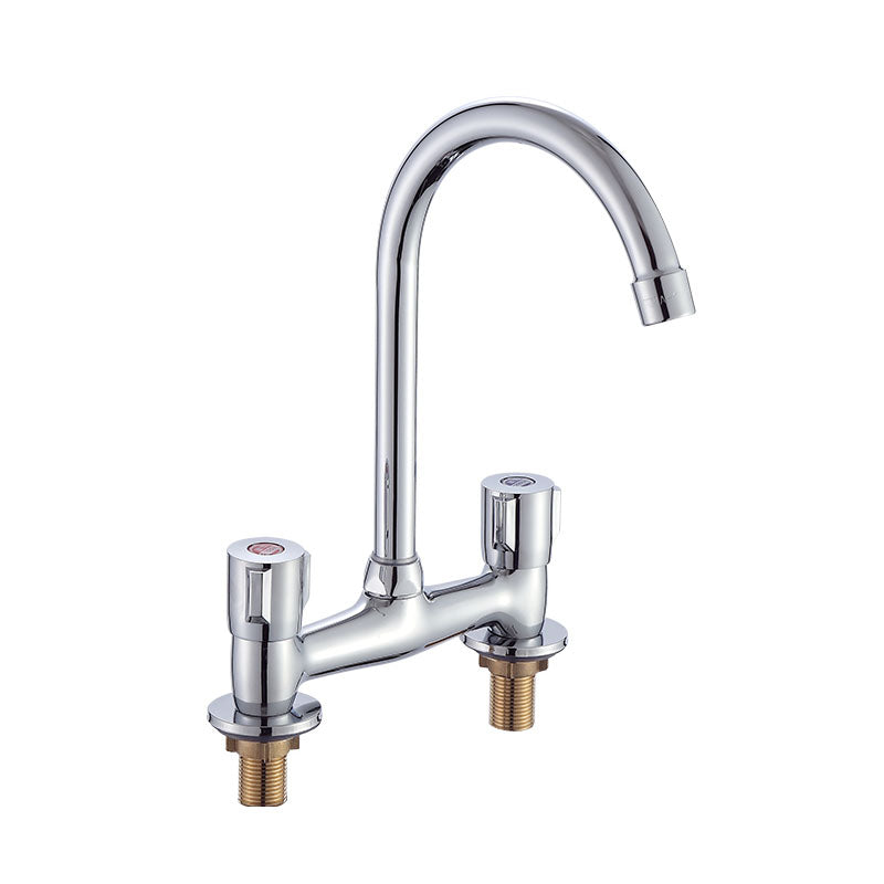 Modern Pre-Rinse Kitchen Faucet Brass Knob Handle Swivel Spout Kitchen Sink Faucet