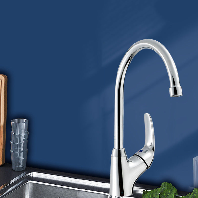 Contemporary Faucet Copper Single Handle High Arc Faucet for Kitchen
