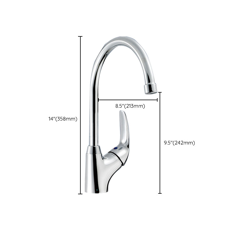Contemporary Faucet Copper Single Handle High Arc Faucet for Kitchen