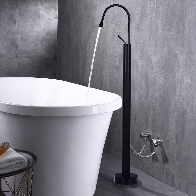 Modern Floor Mounted Single Handle Freestanding Tub Filler Metal Freestanding Faucet
