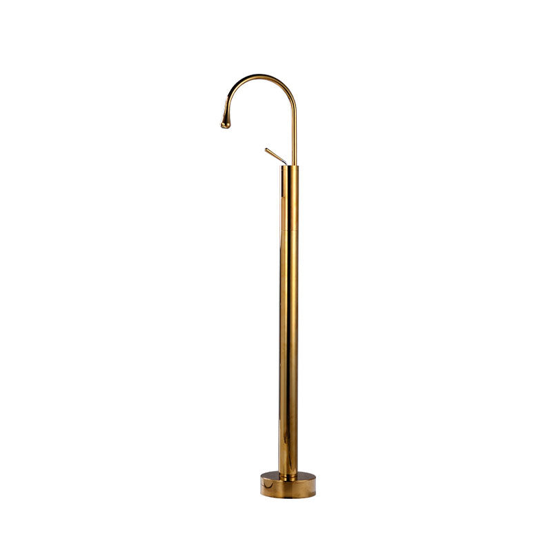 Modern Floor Mounted Single Handle Freestanding Tub Filler Metal Freestanding Faucet
