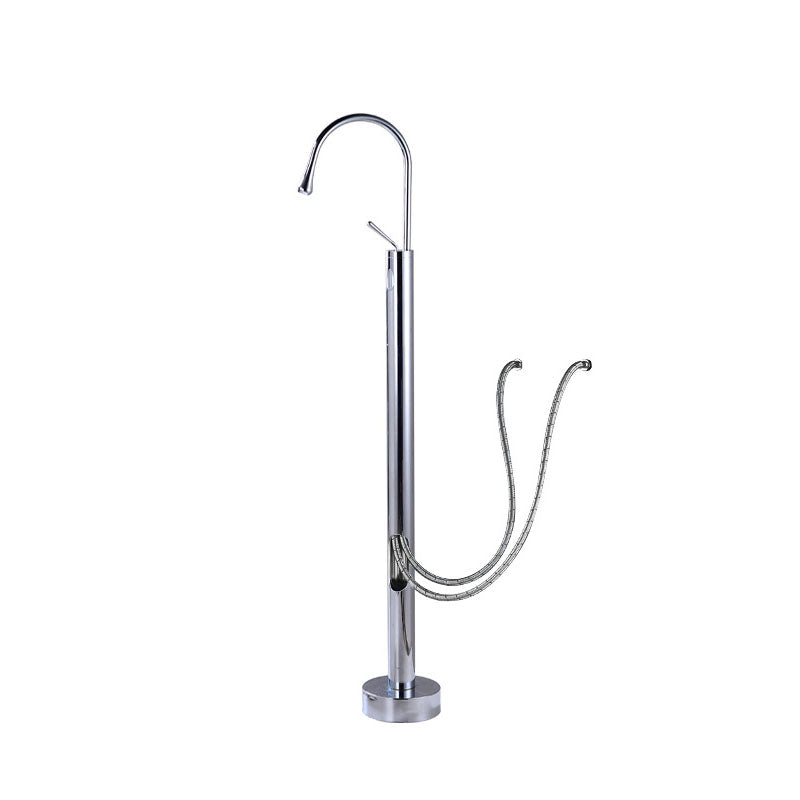 Modern Floor Mounted Single Handle Freestanding Tub Filler Metal Freestanding Faucet