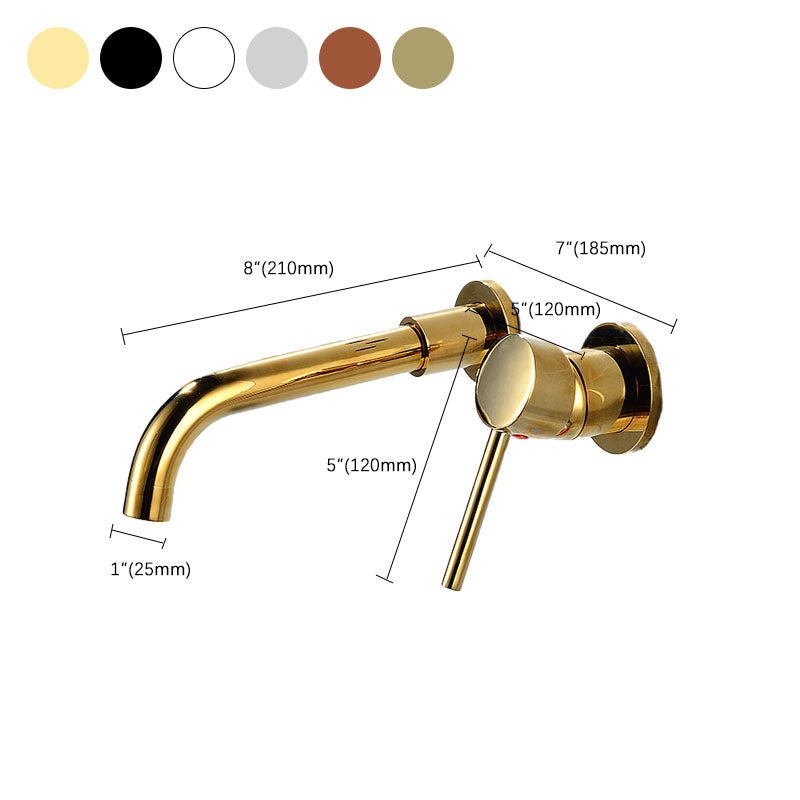 Wall Mounted Metal Tub Filler One Handle Rotatable Tub Faucet Trim