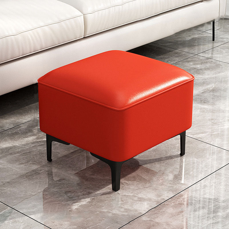 Water Resistant Modern Ottoman Whole Colored Faux Leather Square Ottoman