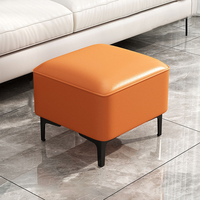 Water Resistant Modern Ottoman Whole Colored Faux Leather Square Ottoman