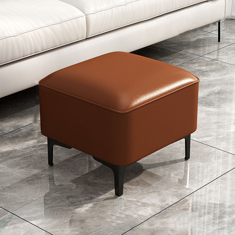 Water Resistant Modern Ottoman Whole Colored Faux Leather Square Ottoman