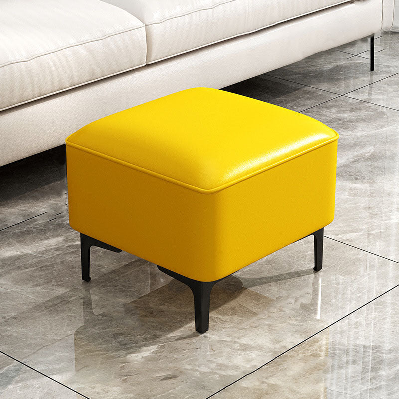 Water Resistant Modern Ottoman Whole Colored Faux Leather Square Ottoman