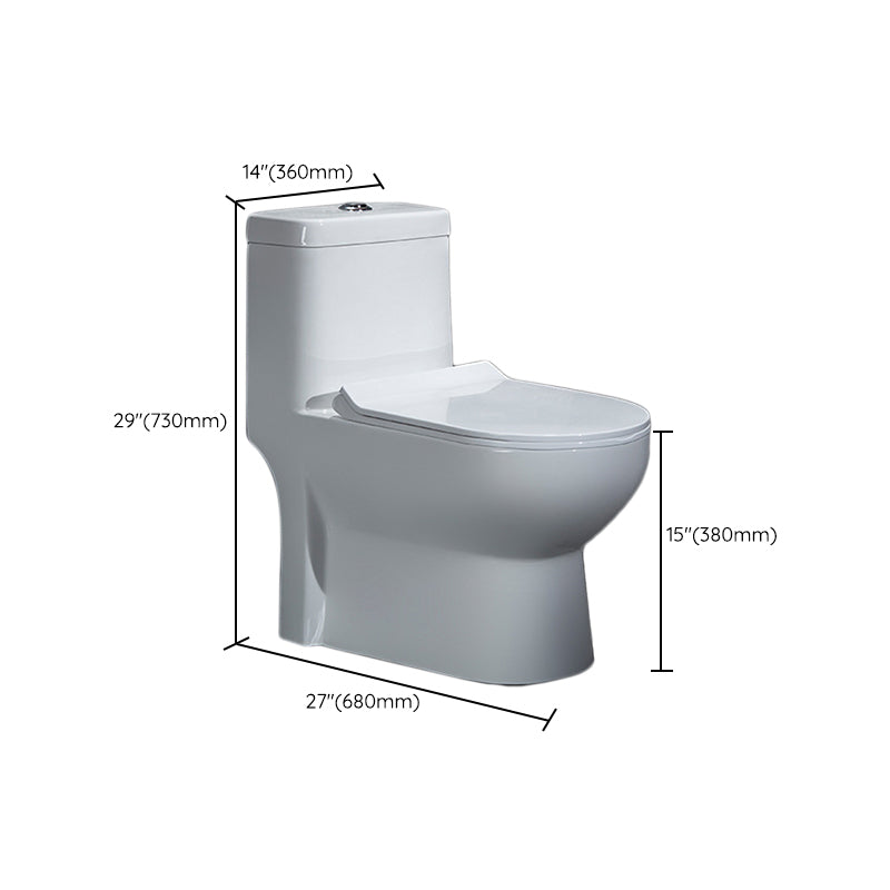 Traditional 1-Piece Toilet Floor Mounted White Urine Toilet for Bathroom