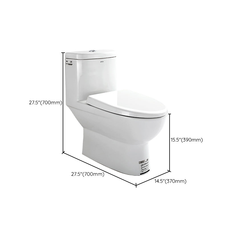 Traditional 1-Piece Toilet White Urine Toilet with Slow Close Seat for Bathroom