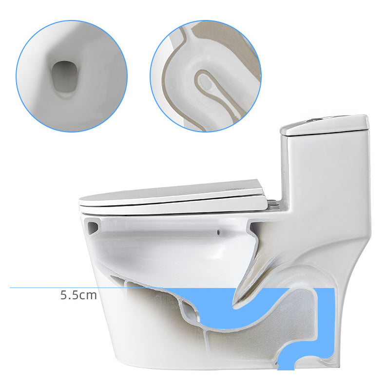 Traditional 1-Piece Toilet Bowl White Urine Toilet with Slow Close Seat for Bathroom
