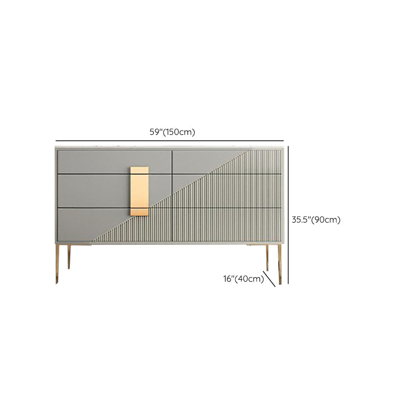15.6-inch Width Classic Glam Dresser Stone Storage Chest with 3/6 Drawers