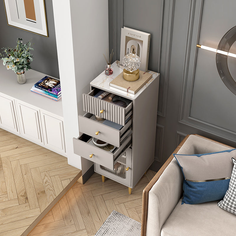 Glam Combo Dresser Stone Vertical Storage Chest Dresser for Bedroom