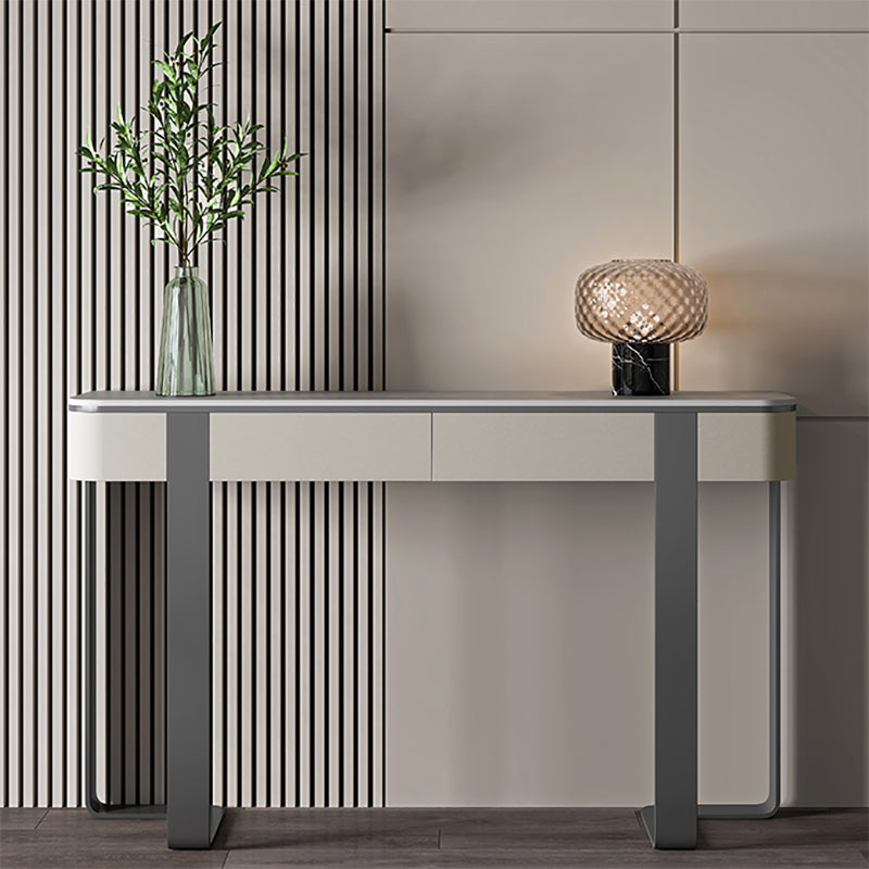 Modern Stone Accent Table Stain Resistant 33.46" Tall Console Table