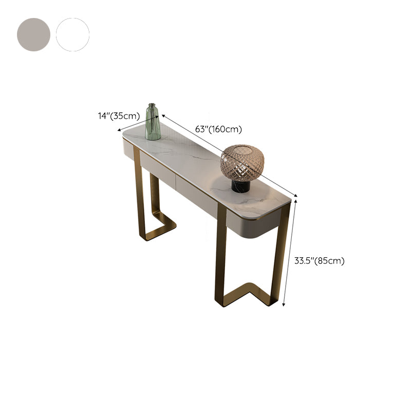 Modern Stone Accent Table Stain Resistant 33.46" Tall Console Table