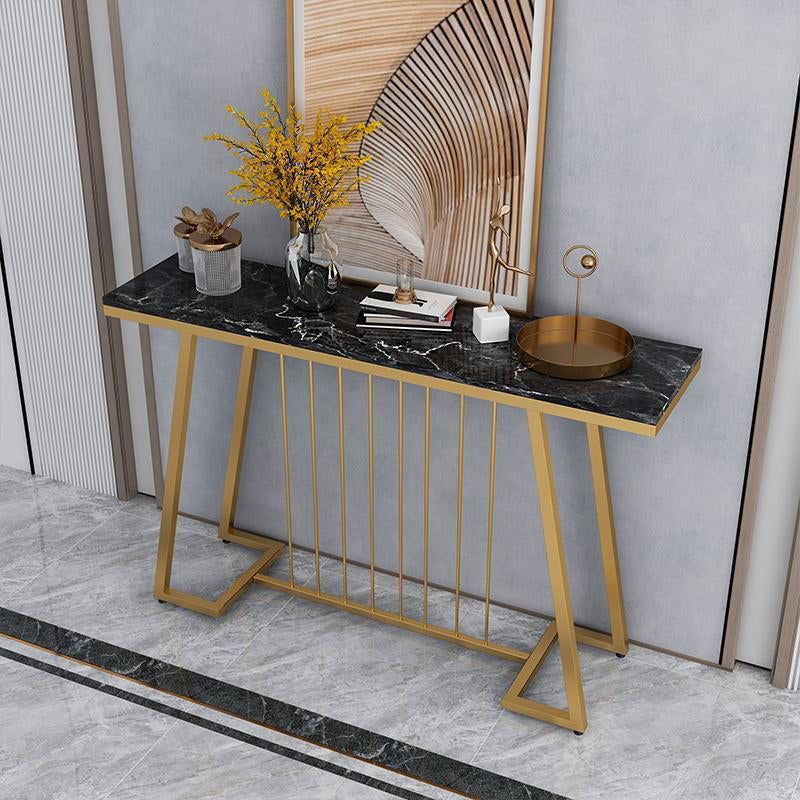 Glam Marble Accent Table Rectangle Console Sofa Table for Hall