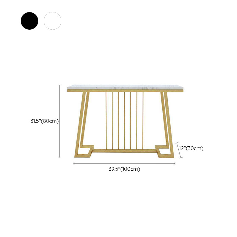 Glam Marble Accent Table Rectangle Console Sofa Table for Hall