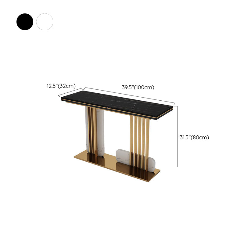 Glam Marble Rectangle Console Table 1-shelf 31.5" Tall Accent Table