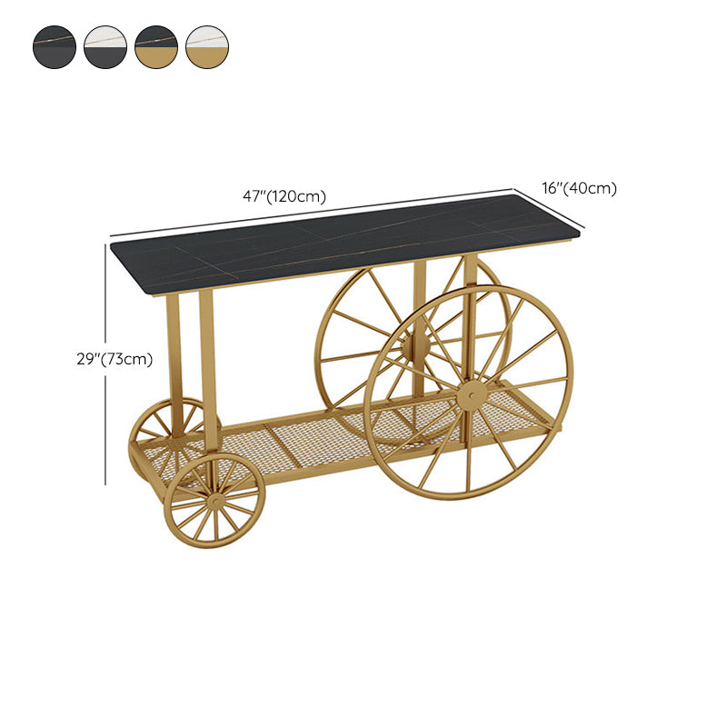 Glam Rectangle Accent Table Antique Finish Console Sofa Table