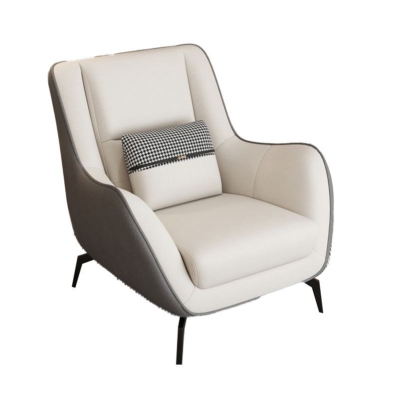Mid-Century Modern Accent Chair Cushion Back Basic Four Legs Arms Included Armchair
