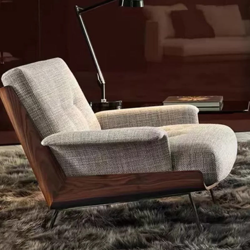 Industrial Lounge Chair Solid Color Cushion Back Basic Four Leg Reclining Accent Chair