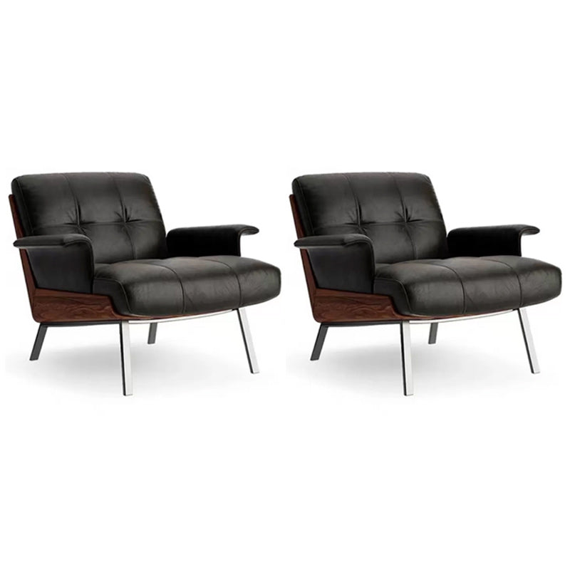 Industrial Lounge Chair Solid Color Cushion Back Basic Four Leg Reclining Accent Chair