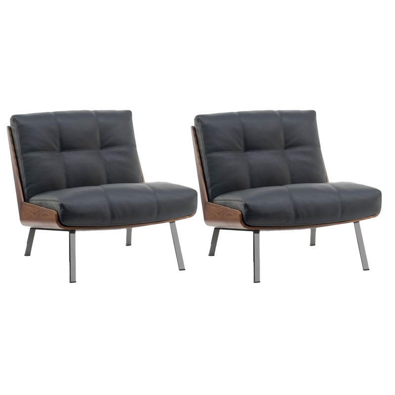 Industrial Lounge Chair Solid Color Cushion Back Basic Four Leg Reclining Accent Chair