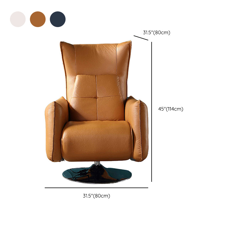 31" Wide Contemporary Wingback Recliner Genuine Leather Wing Chair Recliner