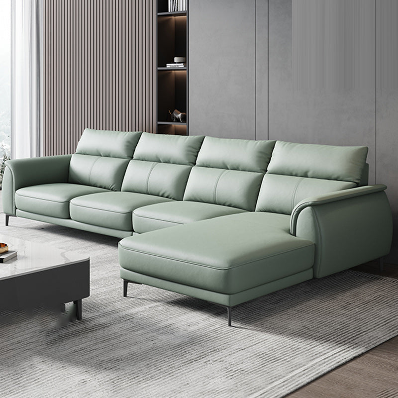 Industrial Sectional Sofa Green Pillow Top Arm Sofa for Living Room