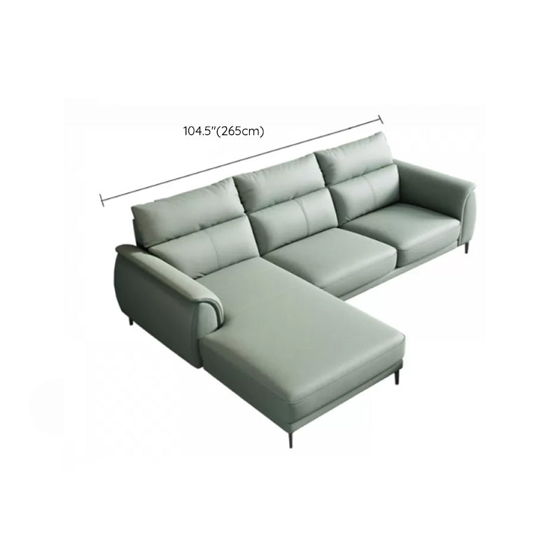 Industrial Sectional Sofa Green Pillow Top Arm Sofa for Living Room