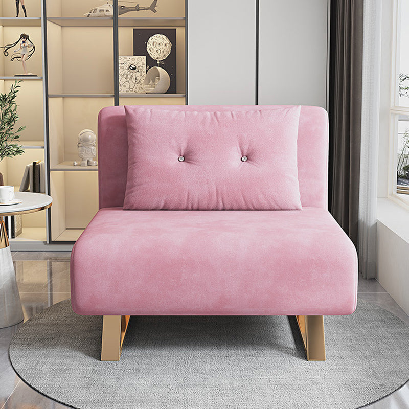 31" Wide Glam Futon Sofa Bed Pink Folding Futon Sleeper Sofa