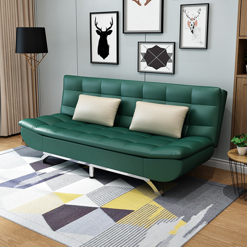 Pillow Included Sofa Futon Armless Futon Sofa Bed with Metal Legs