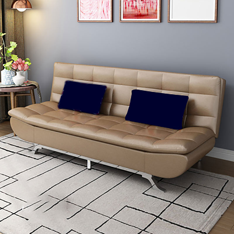 Pillow Included Sofa Futon Armless Futon Sofa Bed with Metal Legs